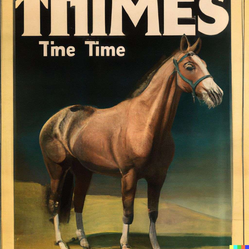a horse, front cover of Time magazine, 1930